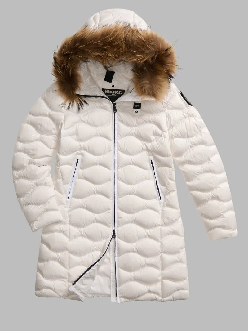 PIUMINO LUNGO AD ONDE CON PELLICCIA LYNEL BLAUER