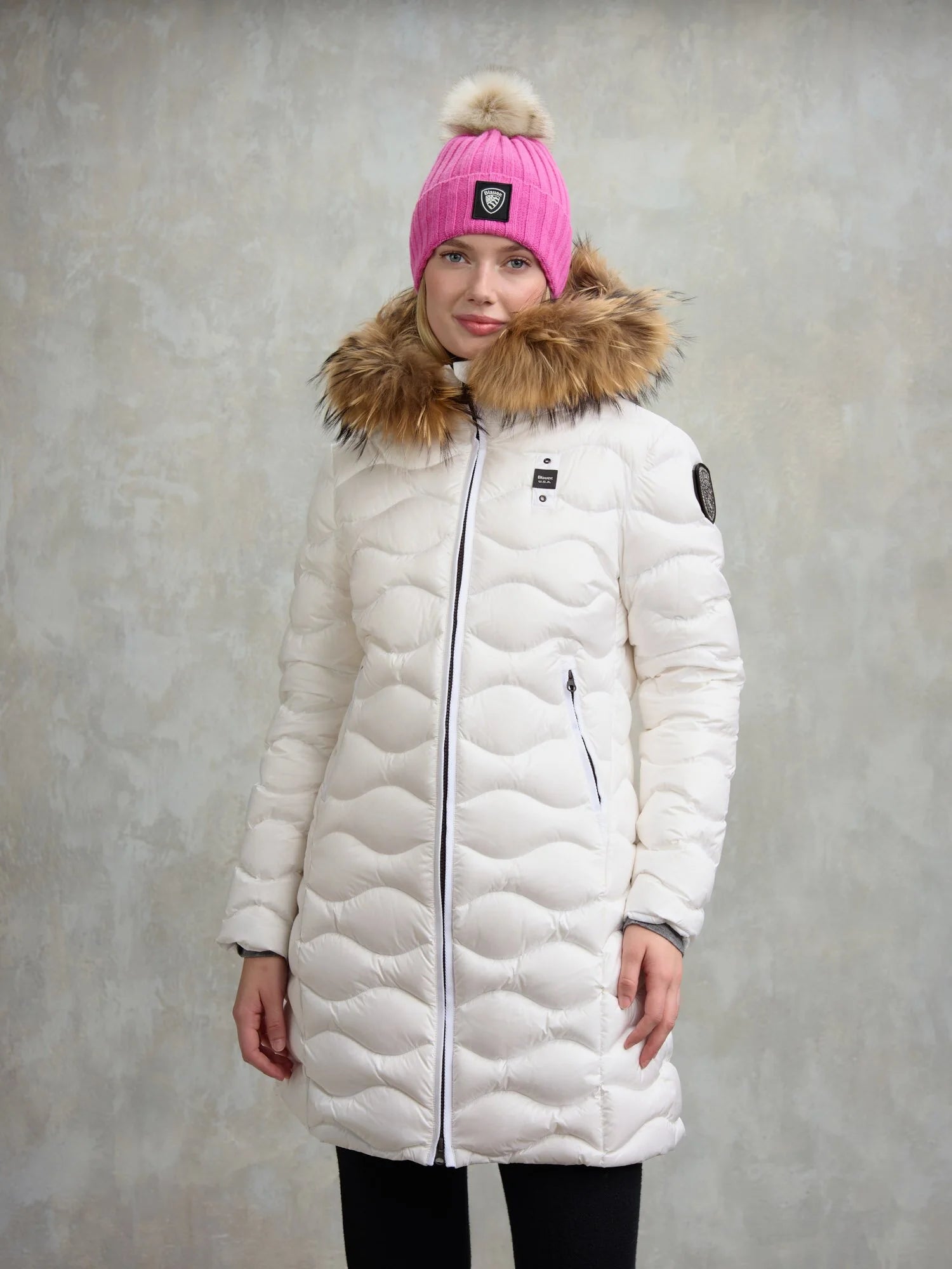 PIUMINO LUNGO AD ONDE CON PELLICCIA LYNEL BLAUER