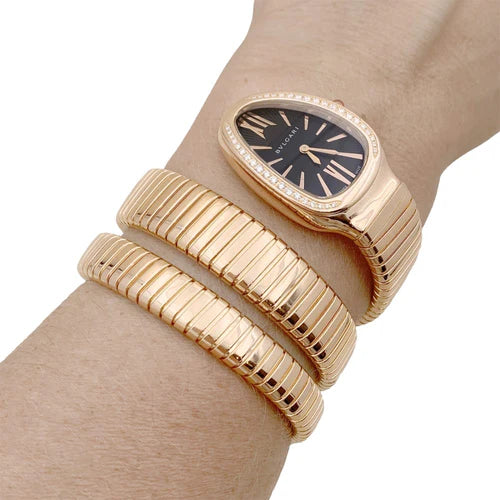 Orologio Bulgari, "Serpenti Tubogas", oro rosa, diamanti.